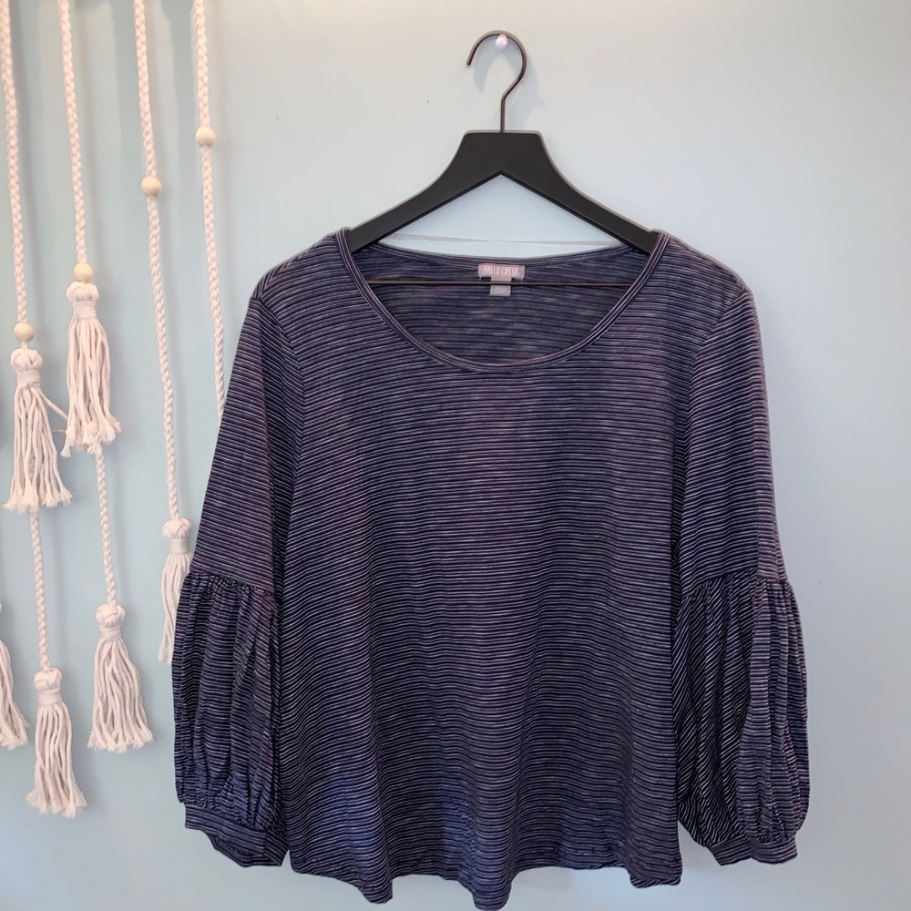 Falls Creek neutral balloon sleeve top!